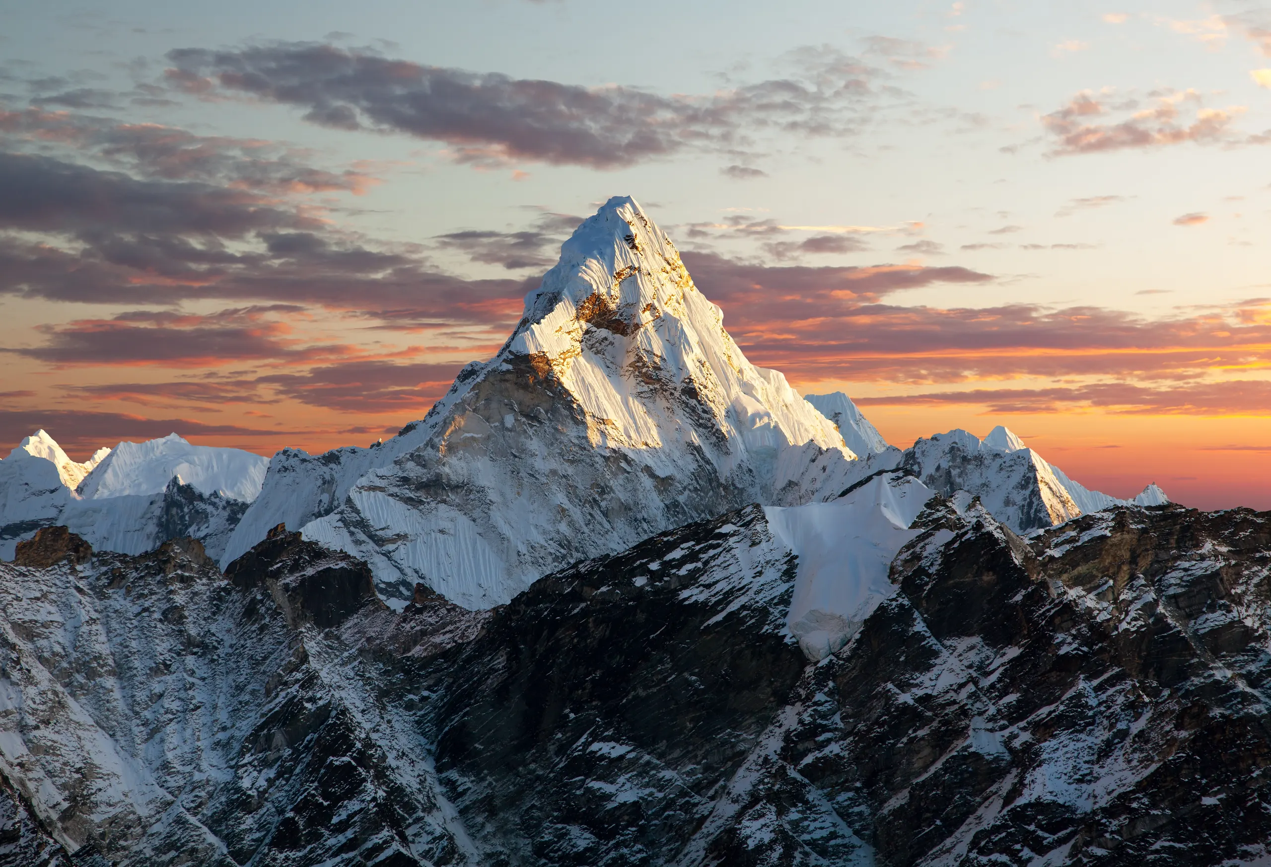 Der Ama Dablam im Abendlicht, Khumbu-Region, Nepal